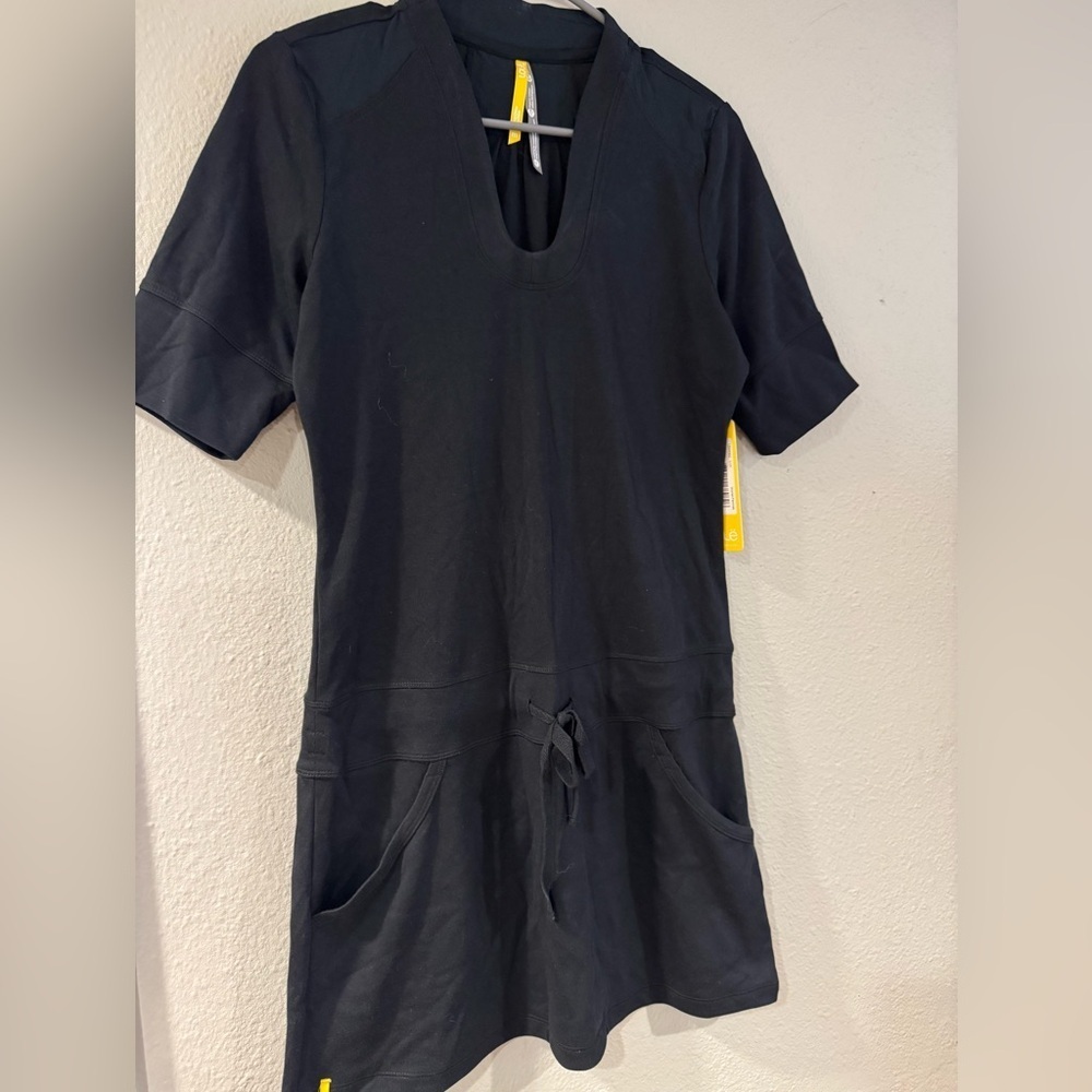 Lolë Black Short Sleeve Dress size Medium - Picture 4 of 10